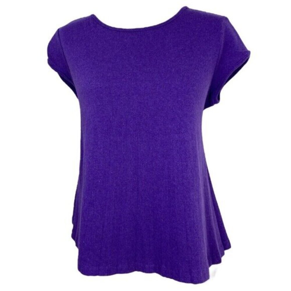 Fendi Roma Purple Wool Angora Blend Short Sleeve Knit Top IT 44 FR 40 - Picture 13 of 15